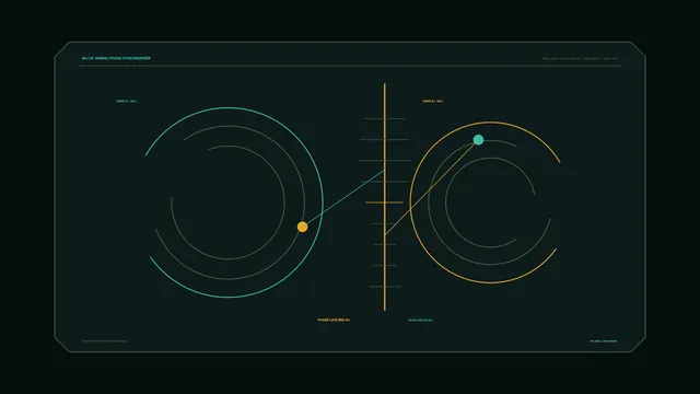 Orbital phase diagram in teal and amber — orbital diagram wallpaper at 3840x2160