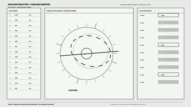 Monochrome reactor control system diagram — reactor control wallpaper at 3840x2160
