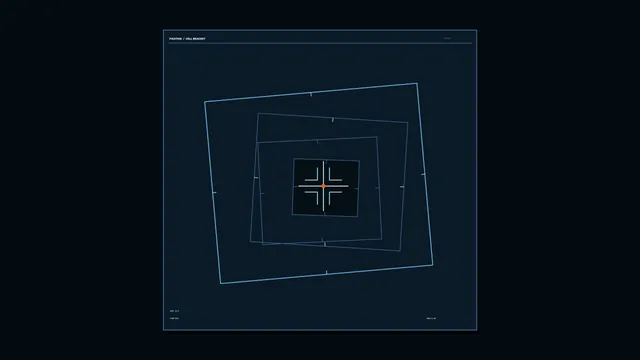 Nested blue targeting squares with a central mark — geometric wallpaper at 3840x2160