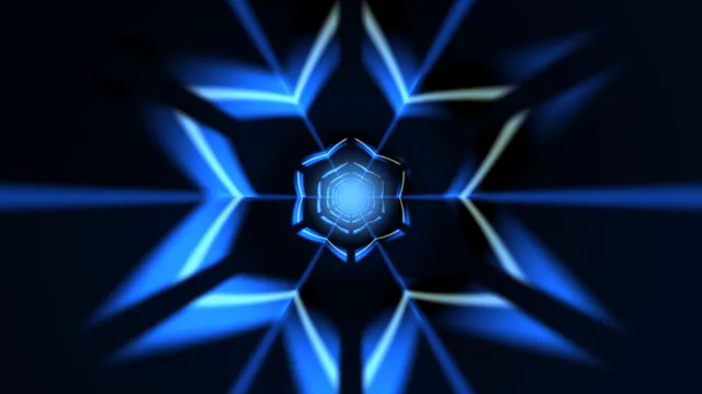 Blue radial light geometry with a central ring — blue wallpaper at 3840x2160