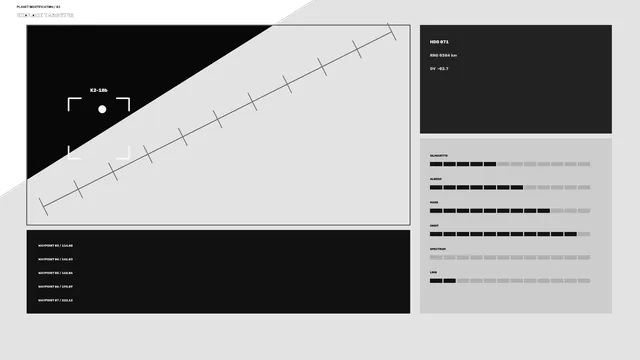 Exoplanet targeter in monochrome geometric form — exoplanet wallpaper at 3840x2160