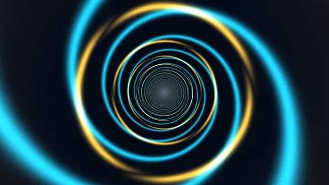 Concentric cyan and gold rings in deep space — concentric rings wallpaper at 3840x2160