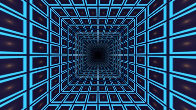 Cyan lattice tunnel in deep violet space — cyan wallpaper at 3840x2160