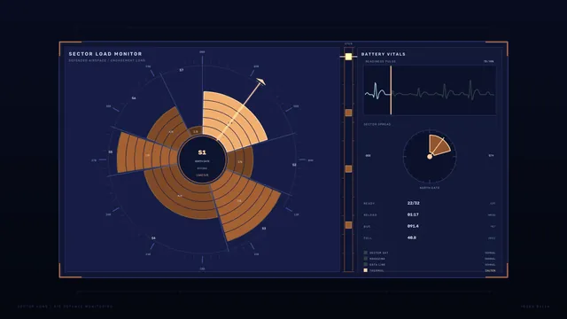 Sector load monitor in navy and amber — sector load monitor wallpaper at 3840x2160