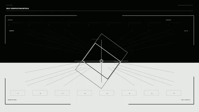 Geometric reticle over black and white field — geometric reticle wallpaper at 3840x2160
