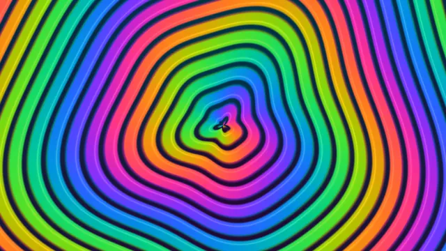 Rainbow contour bands around a central form — rainbow wallpaper at 3840x2160