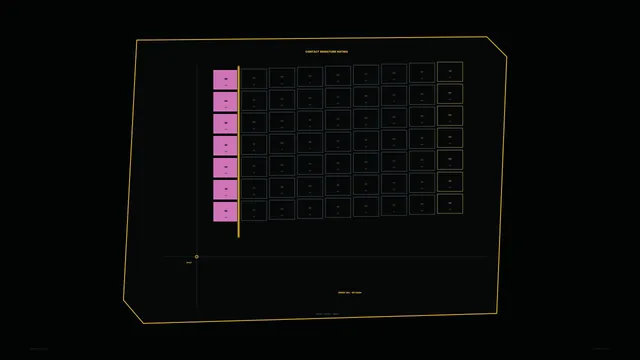 Geometric matrix in black, gold and magenta — geometric interface wallpaper at 3840x2160