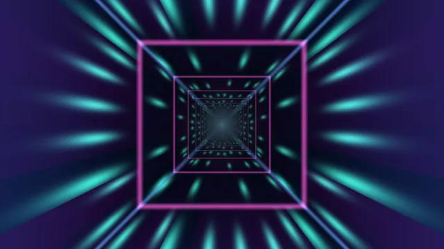 Neon tunnel of concentric geometric light — neon tunnel wallpaper at 3840x2160