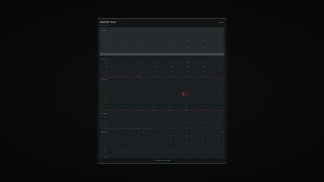 Dark sonar depth diagram with red signal marker — sonar wallpaper at 3840x2160