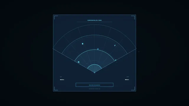 Cyan Sonar Geometry on a Midnight Field — sonar wallpaper at 3840x2160