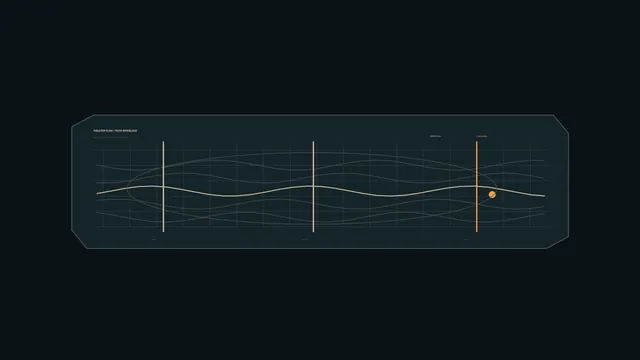 Dark Interlocking Path Diagram with Amber Orb — dark teal wallpaper at 3840x2160