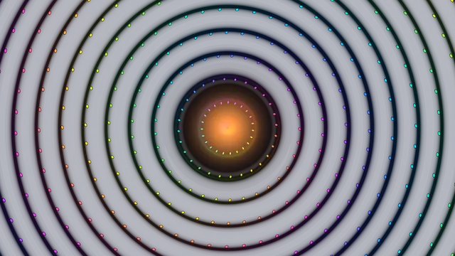 Concentric rainbow rings around a luminous center — concentric rings wallpaper at 3840x2160
