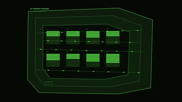 Green telemetry grid on a black field — telemetry wallpaper at 3840x2160