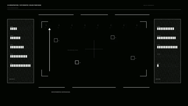 Black radar interface with white geometric markings — radar interface wallpaper at 3840x2160
