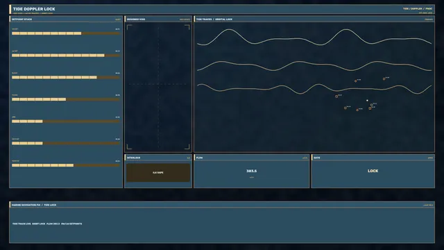 Tide Doppler Lock control interface — marine navigation wallpaper at 3840x2160