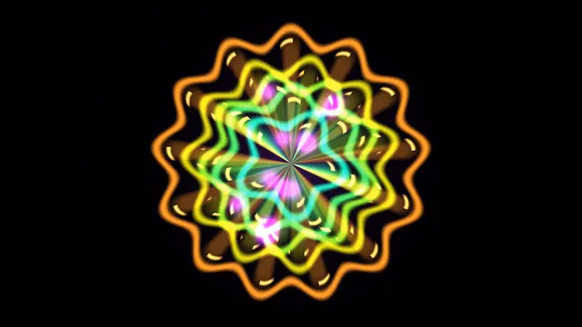 Neon radial rosette on a black field — neon rosette wallpaper at 3840x2160