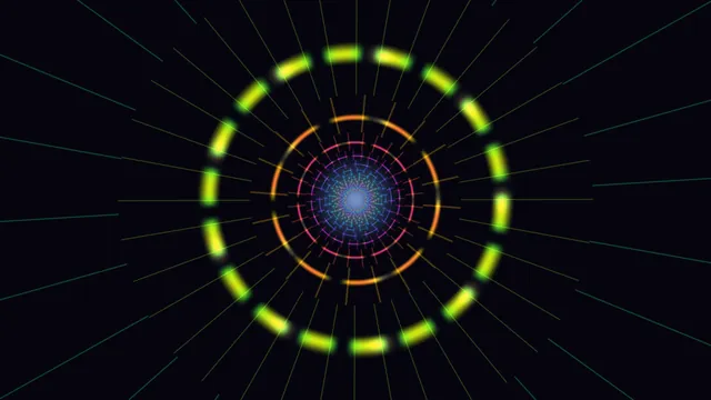 Concentric neon rings in radial space — concentric rings wallpaper at 3840x2160