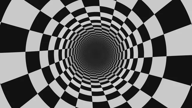 Black and gray concentric checkerboard vortex — checkerboard wallpaper at 3840x2160