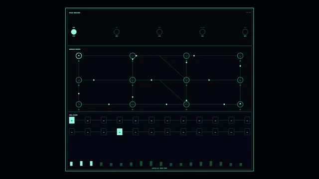 Neon module graph on a dark interface — module graph wallpaper at 3840x2160