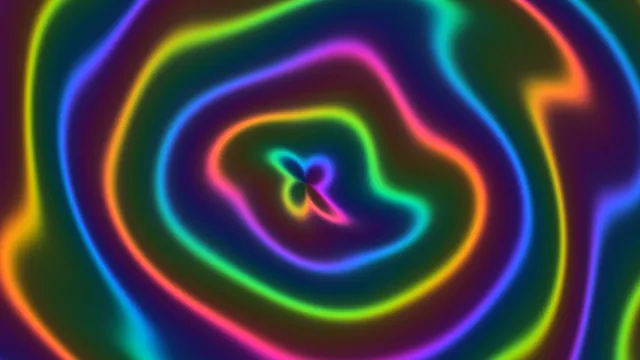 Neon contours around a luminous central form — neon contours wallpaper at 3840x2160