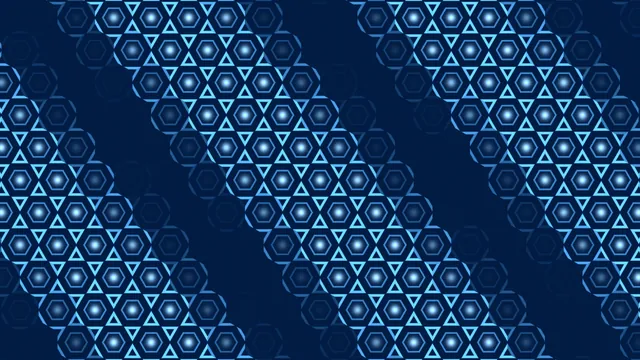 Blue geometric lattice with luminous hexagons — blue wallpaper at 3840x2160