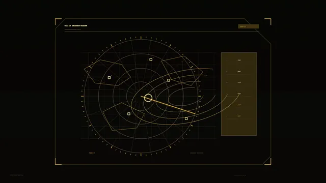 Amber Gradient Radar on a Black Grid — radar wallpaper at 3840x2160