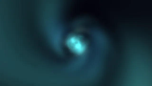 Cyan light suspended in deep blue shadow — abstract wallpaper at 3840x2160