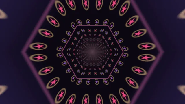 Hexagonal tunnel of pink floral forms — hexagonal tunnel wallpaper at 3840x2160