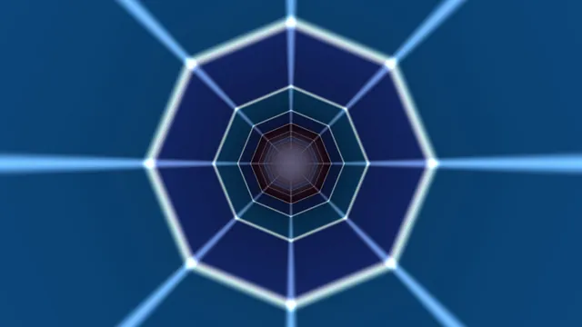 Concentric octagonal geometry in blue light — octagon wallpaper at 3840x2160