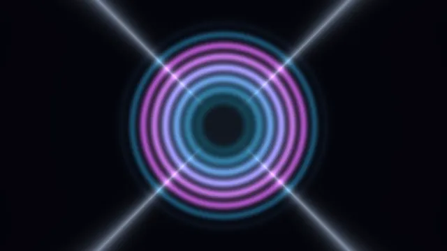 Neon rings crossed by diagonal light — neon rings wallpaper at 3840x2160