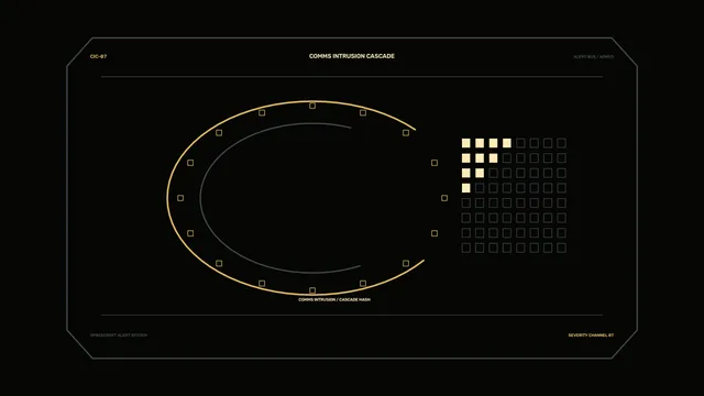 Amber orbit diagram on a black command field — orbit diagram wallpaper at 3840x2160