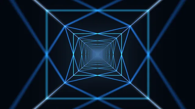 Blue geometric tunnel in deep space — geometric tunnel wallpaper at 3840x2160