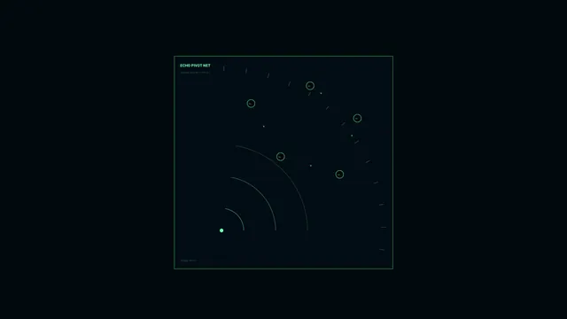 Echo Pivot Net in green orbital lines — network diagram wallpaper at 3840x2160