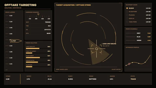 Amber targeting interface with radar geometry — targeting interface wallpaper at 3840x2160