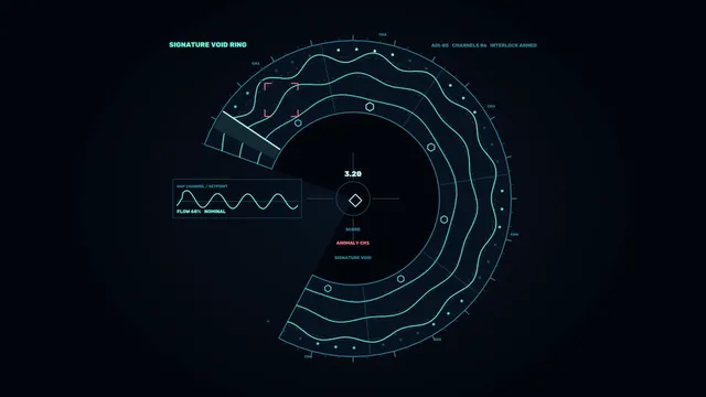 Cyan orbital interface on a field of negative space — orbital interface wallpaper at 3840x2160