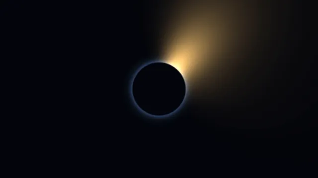 Dark eclipse with a ring of blue light — eclipse wallpaper at 3840x2160