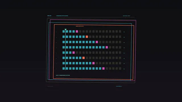 Neon fingerprint matrix on a dark grid — fingerprint matrix wallpaper at 3840x2160