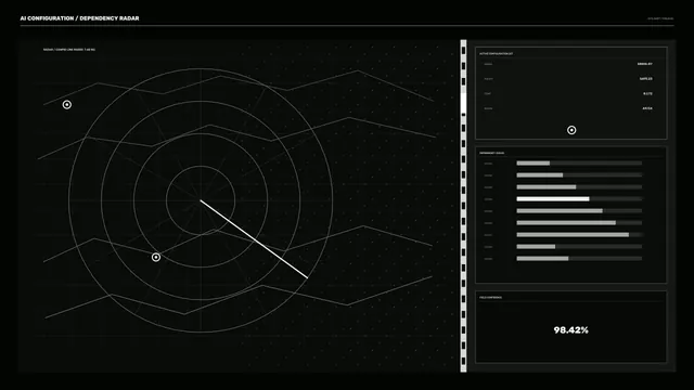 Orbital Grid with Configuration Panels — radar wallpaper at 3840x2160