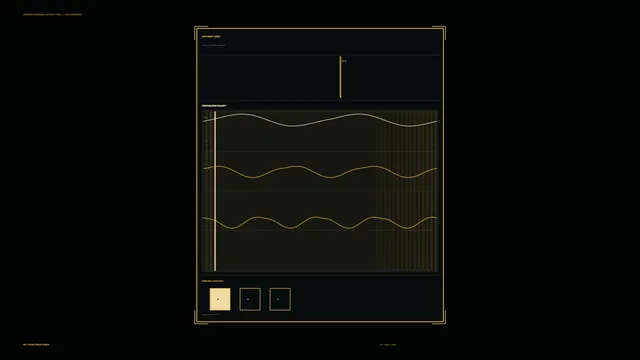 Gold waveform dashboard on a black field — waveform wallpaper at 3840x2160