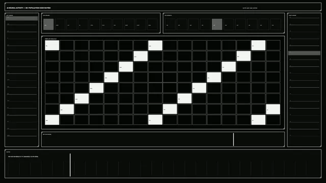 Monochrome neural activity code matrix — neural activity wallpaper at 3840x2160