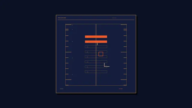 Navy tactical diagram with orange geometry — technical diagram wallpaper at 3840x2160