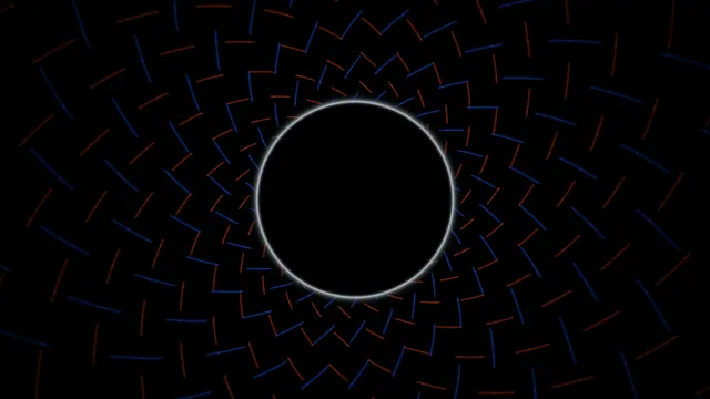 Luminous ring among blue and red orbital strokes — luminous ring wallpaper at 3840x2160