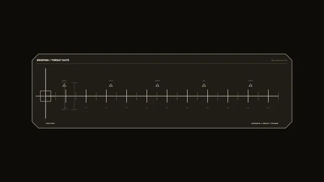Minimal briefing timeline on a dark field — briefing timeline wallpaper at 3840x2160