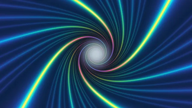 Neon Spiral Lines in Deep Blue Space — neon spiral wallpaper at 3840x2160