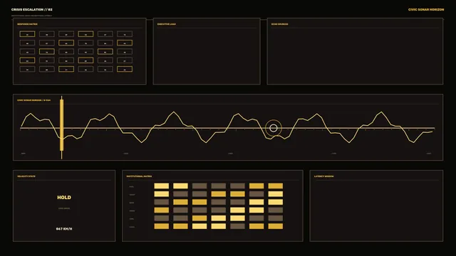 Amber Sonar Dashboard on a Dark Field — dashboard wallpaper at 3840x2160