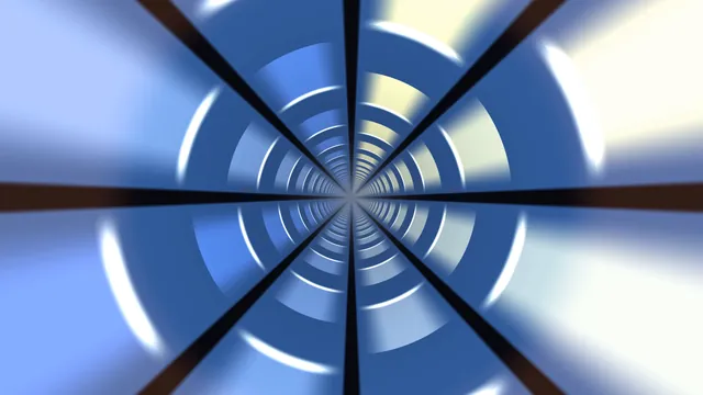 Blue radial tunnel with luminous segmented rings — radial tunnel wallpaper at 3840x2160