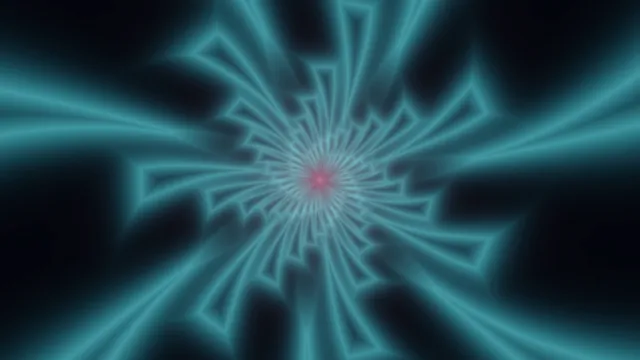 Cyan radial geometry with a rose centre — radial geometry wallpaper at 3840x2160