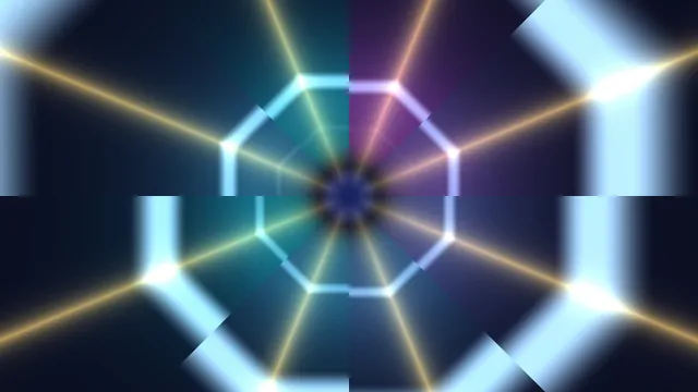 Luminous octagonal geometry in deep blue space — octagonal geometry wallpaper at 3840x2160