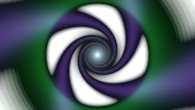 Violet spiral with cyan and green light — spiral wallpaper at 3840x2160