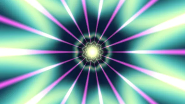 Radial neon light converging on a luminous center — radial light wallpaper at 3840x2160